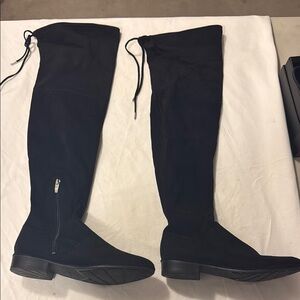 Marc Fisher Black Suede Over-the-Knee Women's Low Heel Boots Size 8.5 EUC